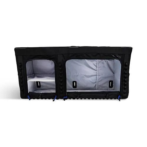 36-inch soft sided upper storage cabinet for vans - front view open