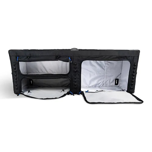 48-inch soft sided upper storage cabinet for vans - front view open with flaps down