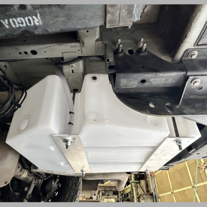 24 GALLON TRANSIT VAN SPARE TIRE TANK - Installed on Transit Van