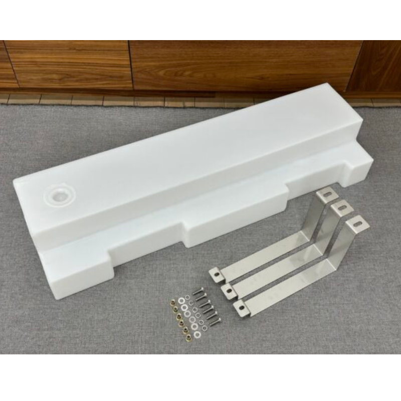 16 GALLON TRANSIT VAN UNDERCARRIAGE WATER TANK with (3) Stainless steel Brackets, Stainless steel hardware, and rivnuts included.