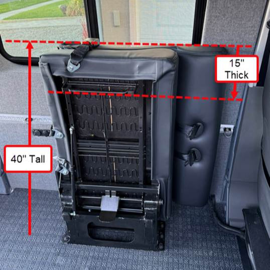 Flip Up Bench Seat Dimensions When Stowed Away