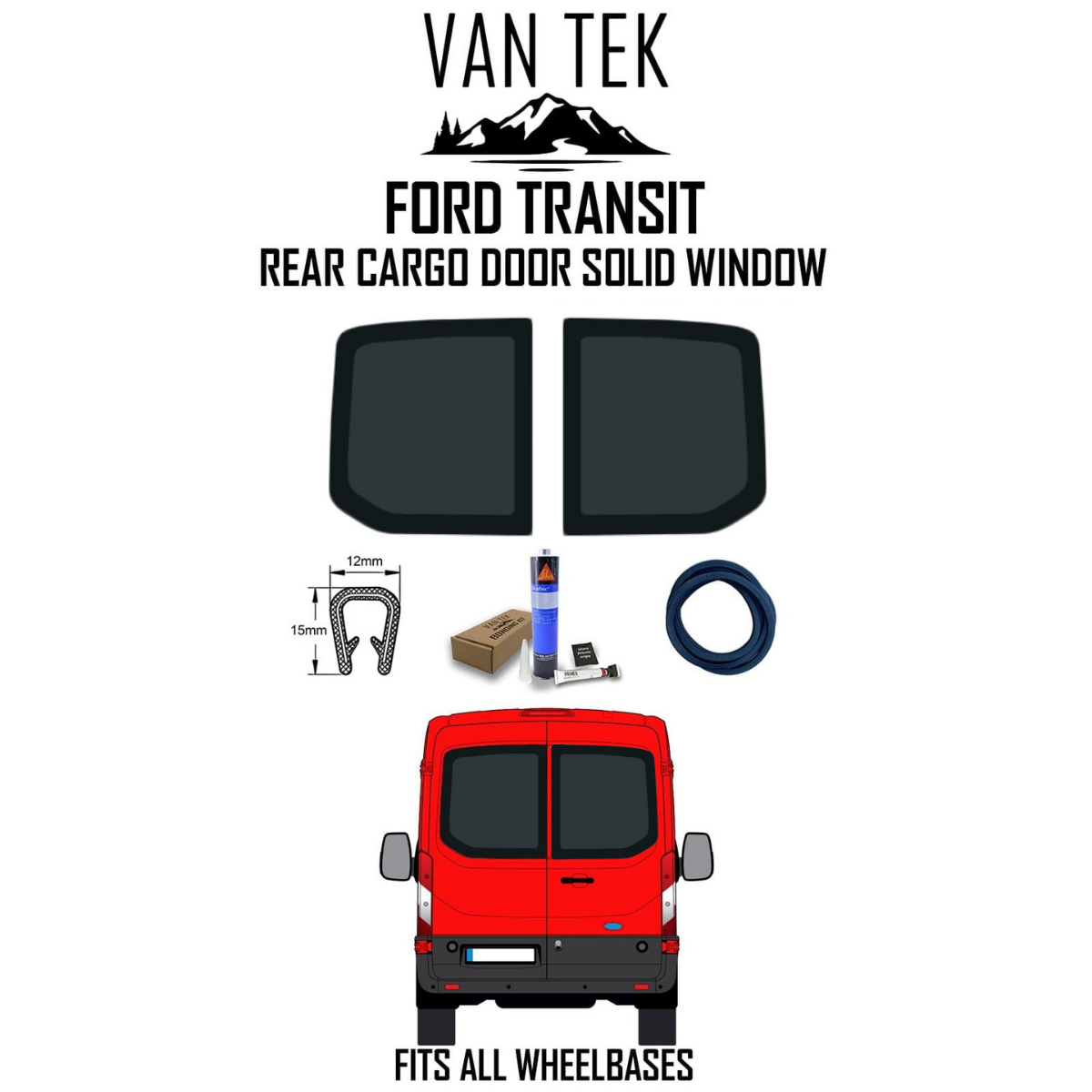Ford Transit Rear Cargo Door Solid Window