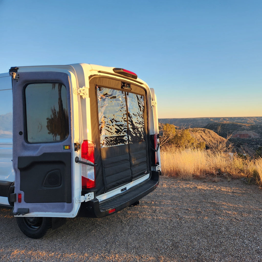 Side Profile Of Bugwall Chill Curtain For Transit Back Door